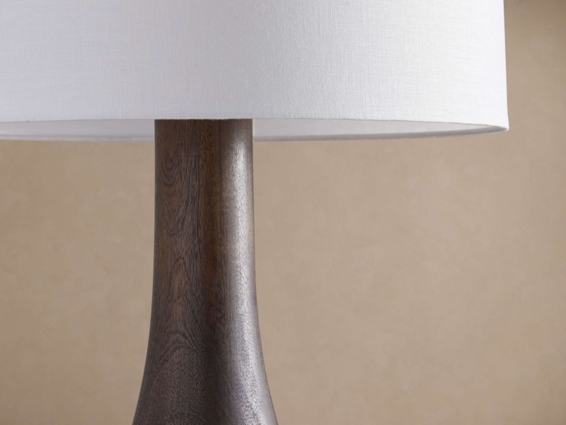 Transitional Floor Lamp | Tiered Round Base, Dark Finish, Cozy Decor