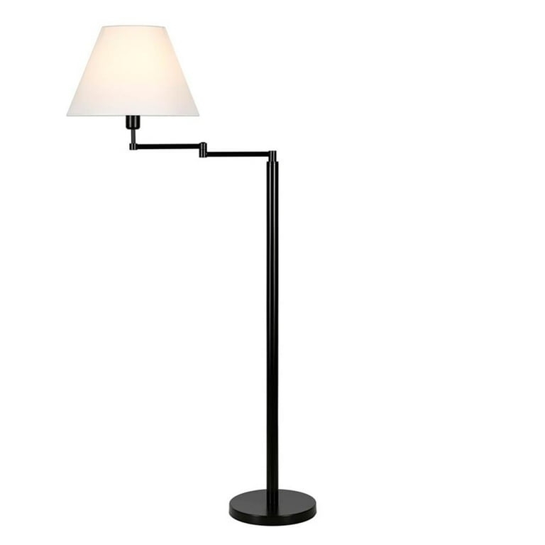 Transitional Floor Lamp with Empire Shade and Segmented Adjustable Neck