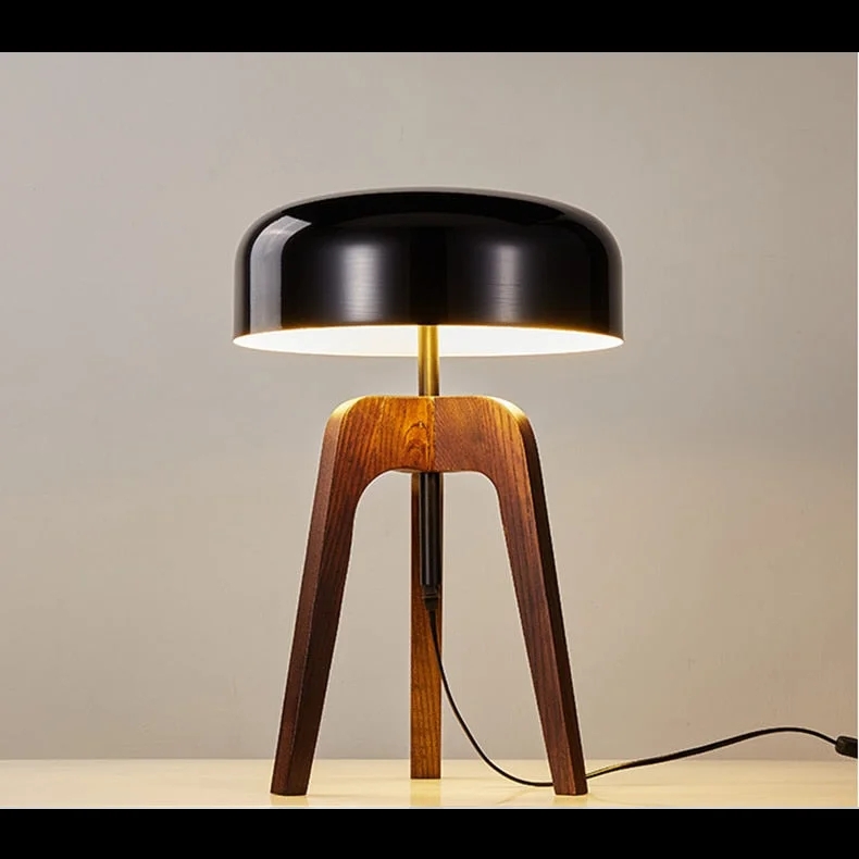 Tripod Table Lamp Light Wood Tripod Desk Lamp Minimalist White Shade
