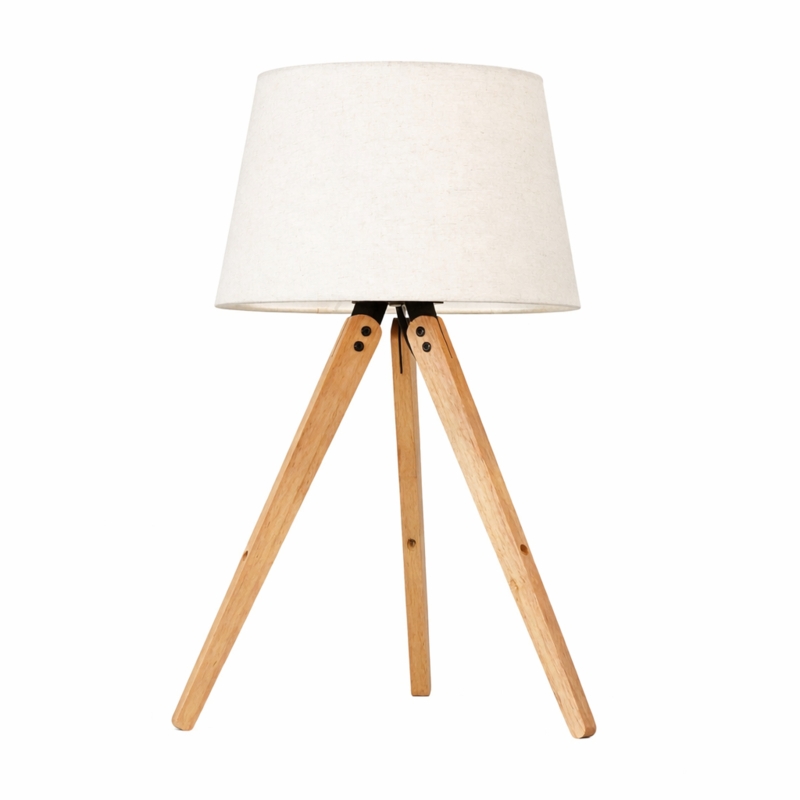 Tripod Table Lamp Mid-Century Tripod Lamp Black Tapered Shade Wood
