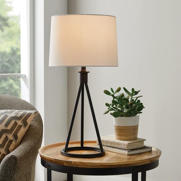 Tripod Table Lamp Modern Black Tripod Table Lamp Round Base Metal