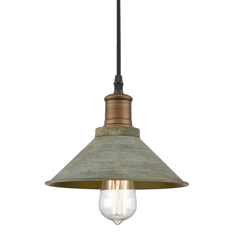 Umbrella Shade Mini Pendant Light Antique Finish Industrial Trio