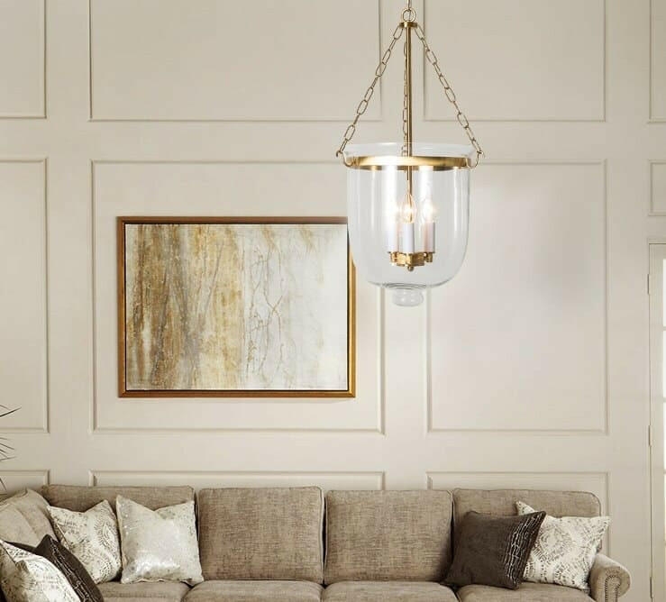 Urn Lantern Pendant Light featuring Matte Black Frame and Glass
