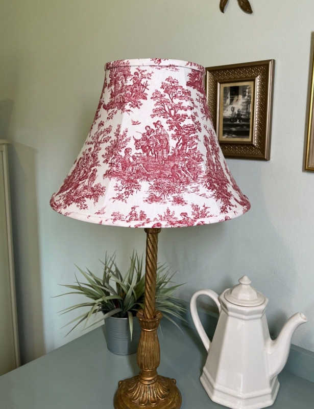 Victorian Table Lamp Ornate Bell Shade Silk Fringe Trim Bronze Finish