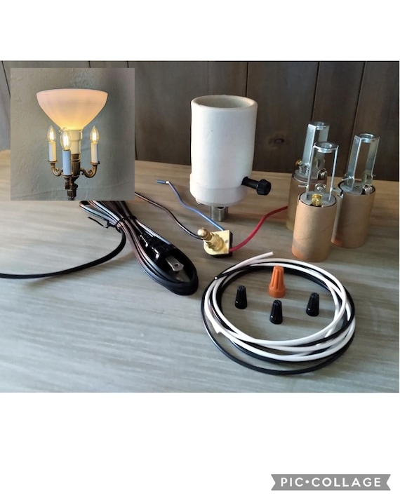 Vintage Lamp Rewiring Kit for 3-Arm Floor Lamp Repair