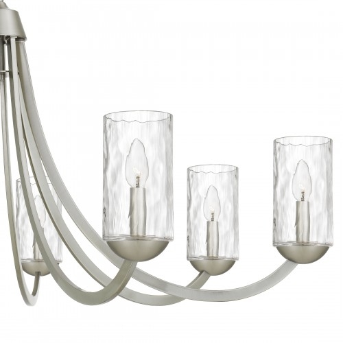 Wagon Wheel Chandelier Brushed Nickel 8-Light Candle-Style