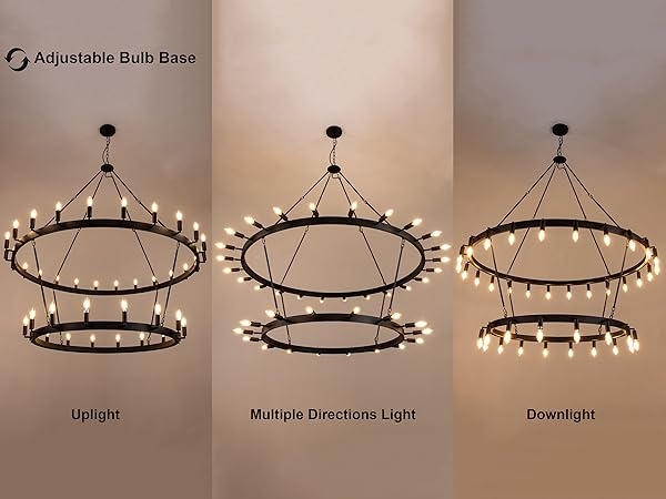 Wagon Wheel Chandelier Extra Large Double Tier Matte Black Rustic