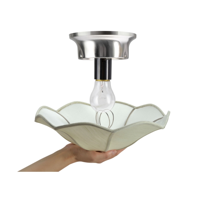 White Dome Ceiling Lamp Shade Clip On Matte Glass Like Finish