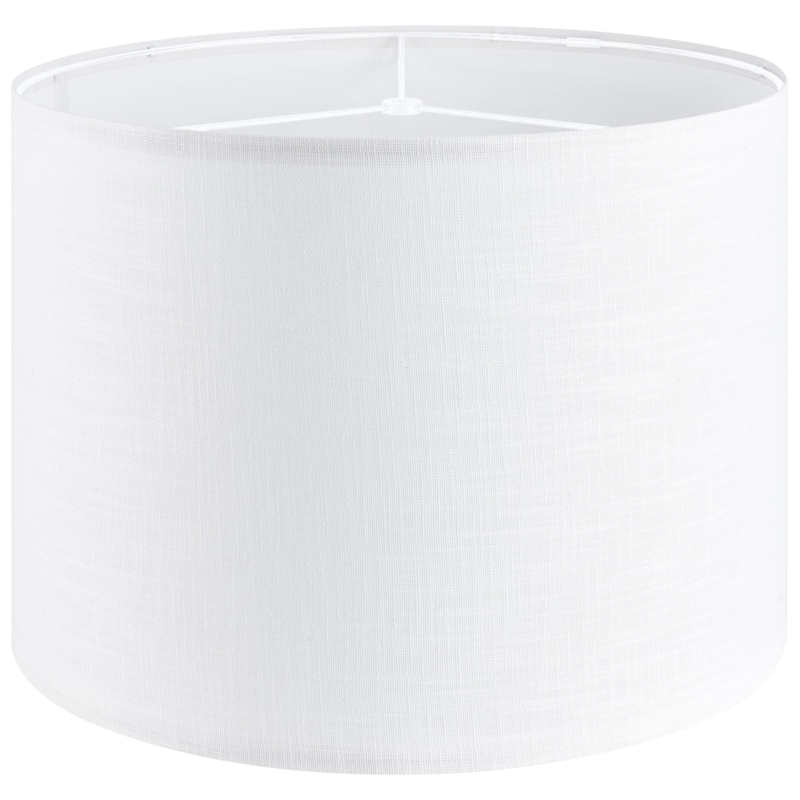 White Drum Lamp Shade with Linen Texture and Spider Fitter