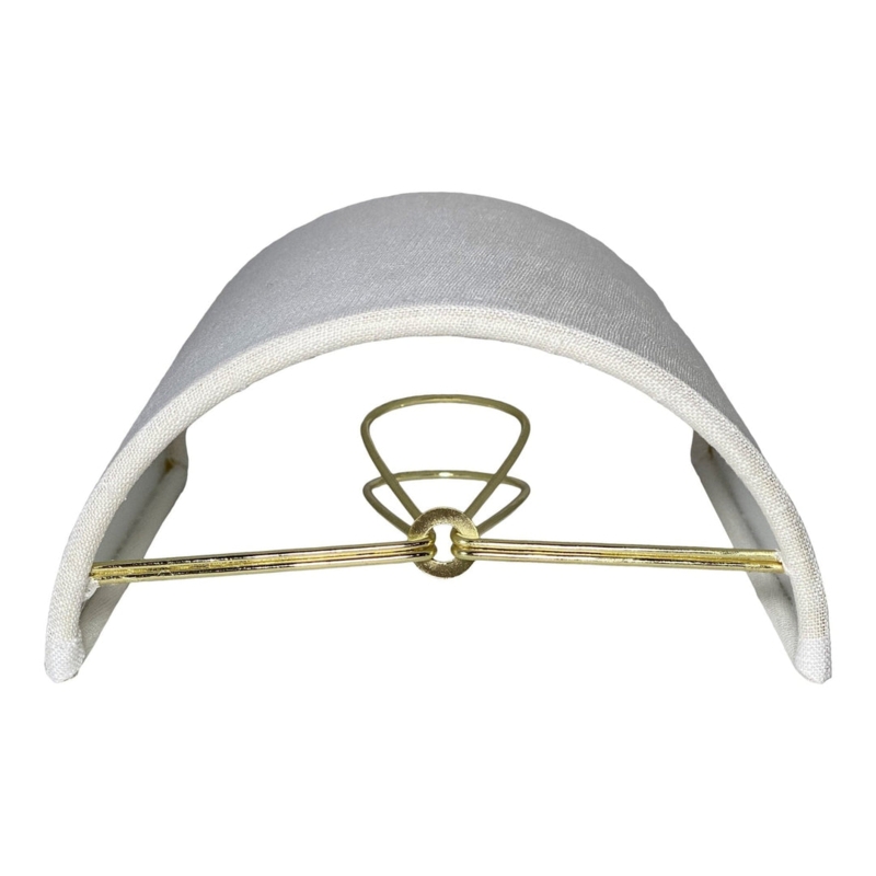 White Half Drum Lamp Shade Clip On Sconce Linen Fabric Small