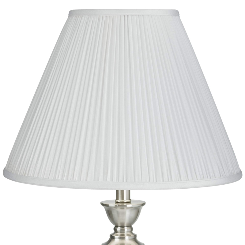 White Lamp Shade, Mushroom Pleated Fabric, Large Empire Shape