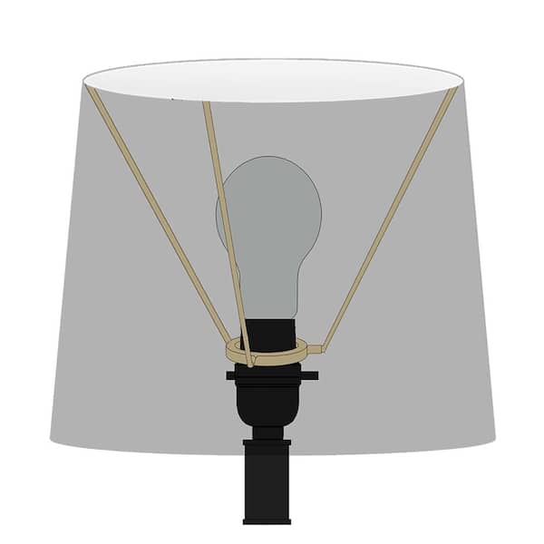 White Linen Drum Lamp Shade Spider Fitter Rolled Edge