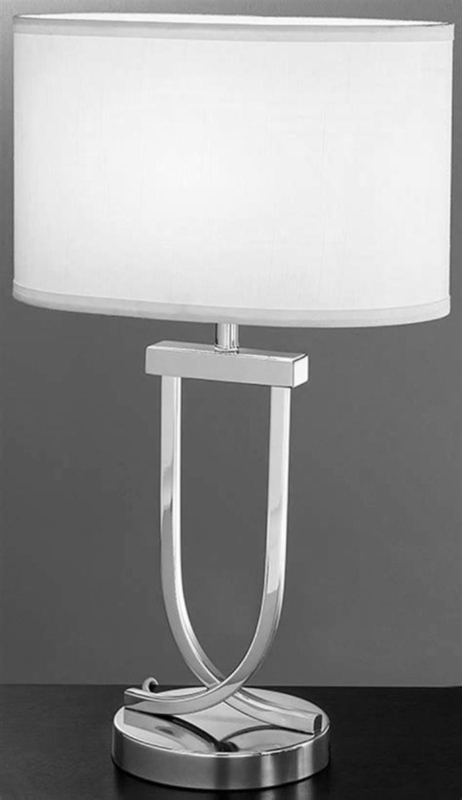 White Linen Oval Lamp Shade featuring Matching Self Trim
