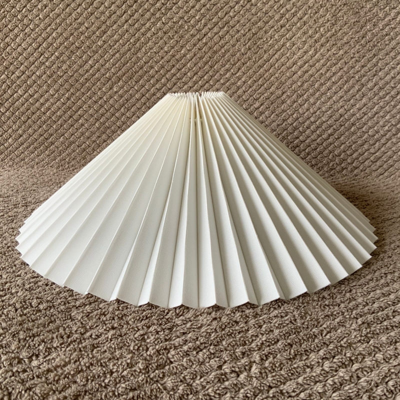 White Linen Pleated Lampshade, Accordion Texture, Scandinavian Style