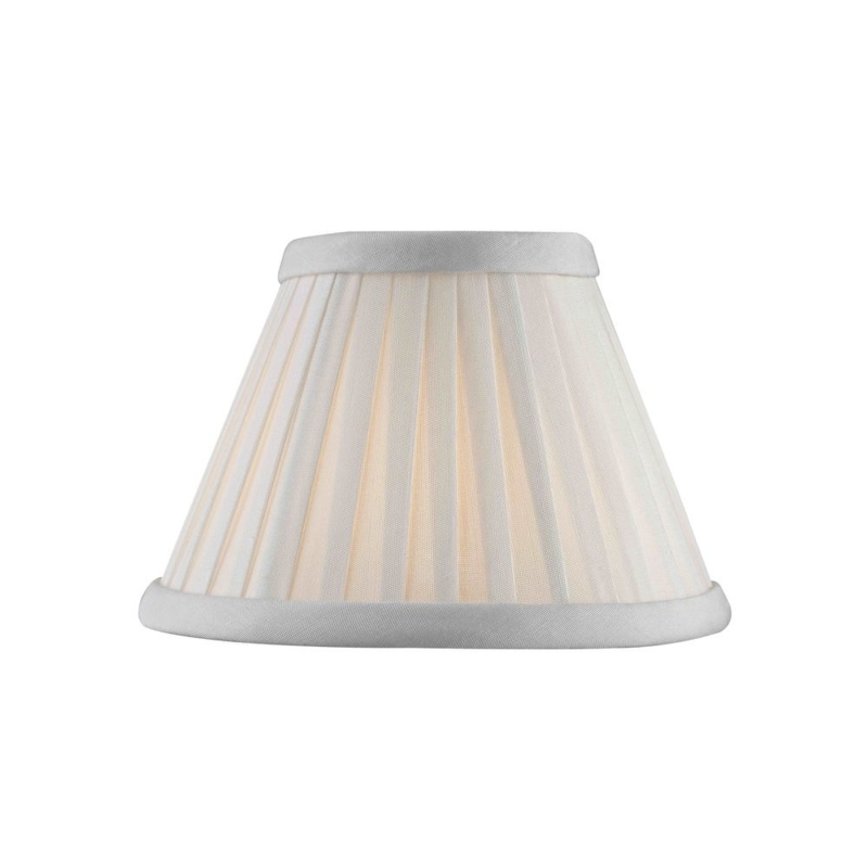 White Pleated Lamp Shade with Clip-On Fitter and Empire Shape