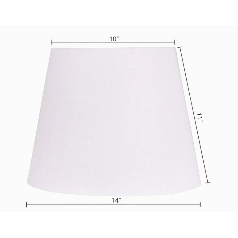 White Tapered Drum Lamp Shade, Linen-Like Fabric with Spider Fitter.