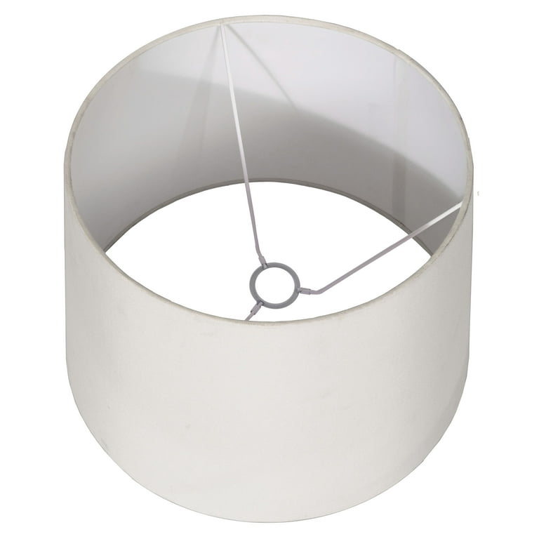 White Tapered Lamp Shade Woven Fabric Hardback Uno Fitter (64 chars)