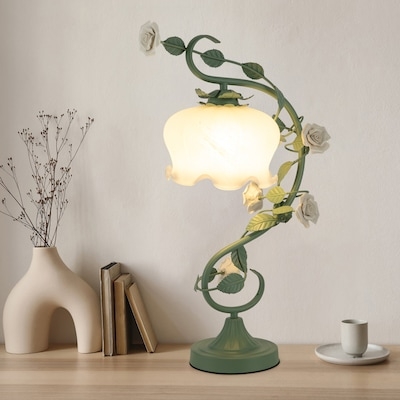 Whitewashed Table Lamp Spindle Base with Pleated Neutral Fabric Shade