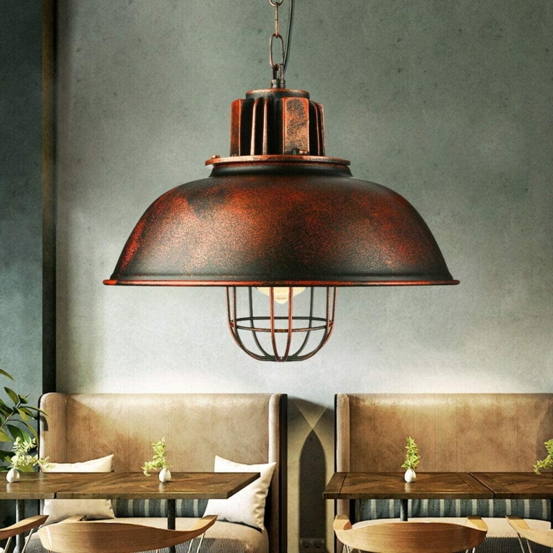 Wide Brim Matte Black Pendant Light Industrial Warehouse Shade Edison Bulb