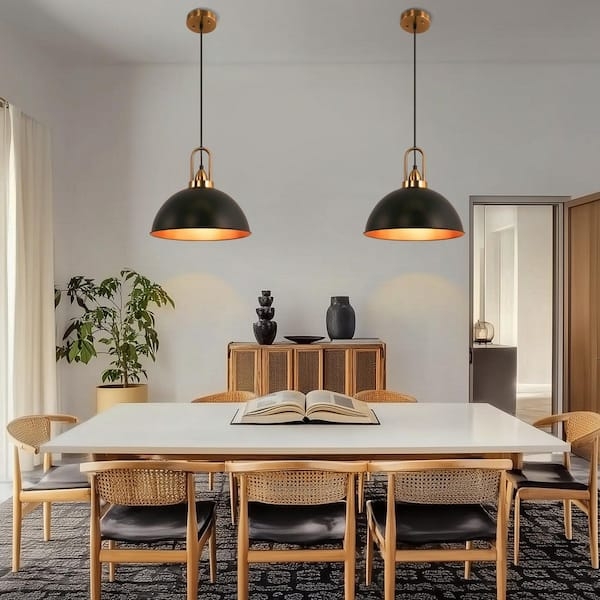 Wide Dome Pendants, 2-Pack for Farmhouse Dining Room