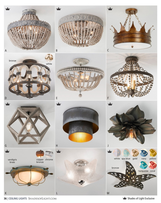 Wood Beaded Semi Flush Mount with Swaged Silhouette and Dark Bronze Finish