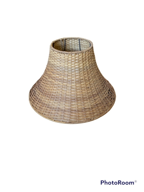 Woven Lamp Shade Natural Rattan Cane Basket Weave Coastal Boho