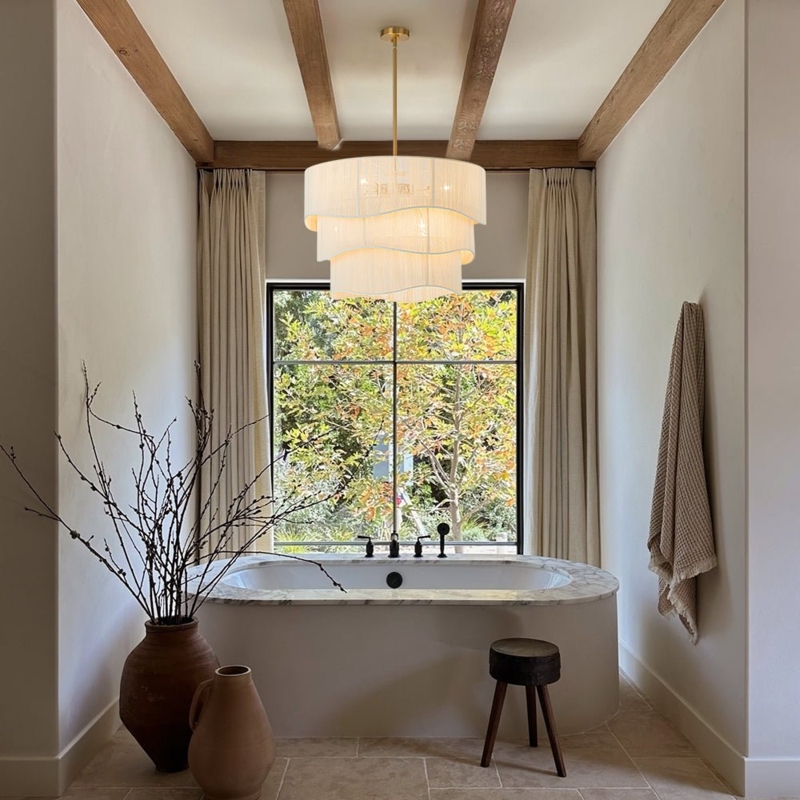Woven Thread Pendant Light with 3-Tier Design