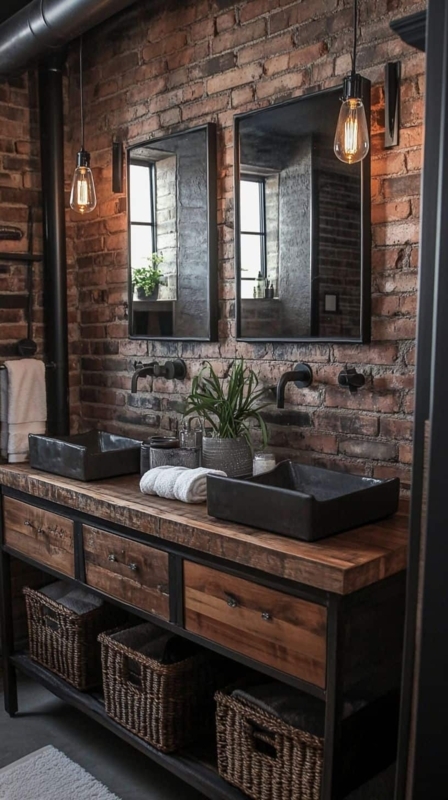 13 Industrial Bathroom Ideas: From Modern Chic to Rustic Boho Vibes -  Glamorous Place