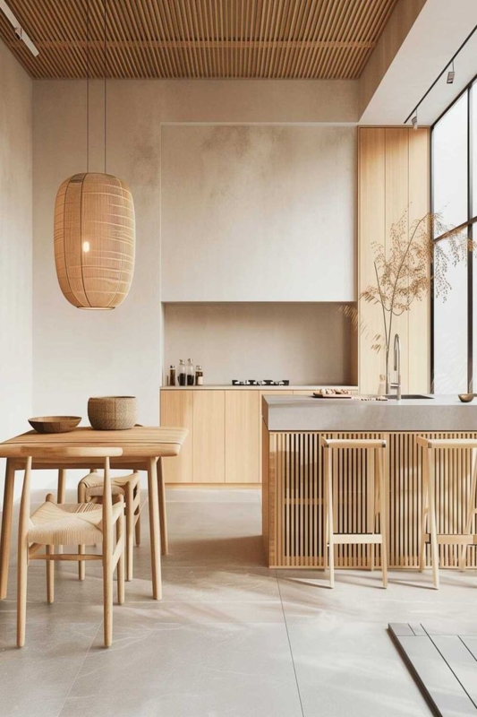 50+ Japandi Style Kitchen Ideas - Natural Wood and Minimalist Design