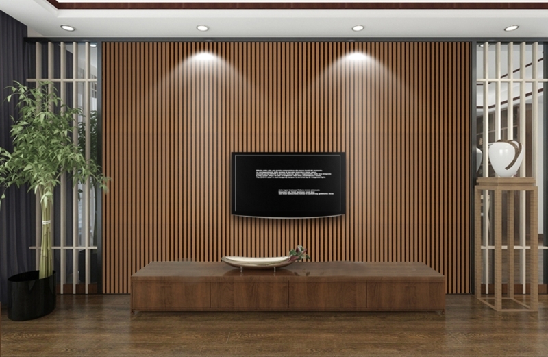 Acoustic Wood Slat Wall Paneling, Minimalist Design