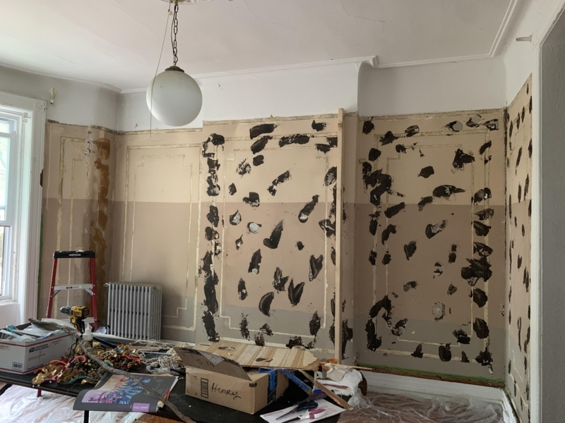 Adhesive Residue Chunky Mastic Spots Exposed Surface Industrial