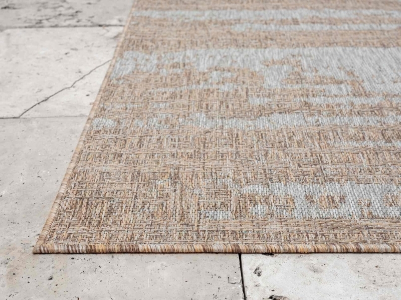 Area Rug Abstract Indigo Cream Watercolor Effect Chic Contemporary