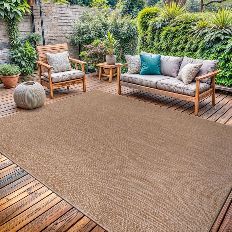Area Rug Braided Texture Washable Beige for Modern Coastal Deck Decor