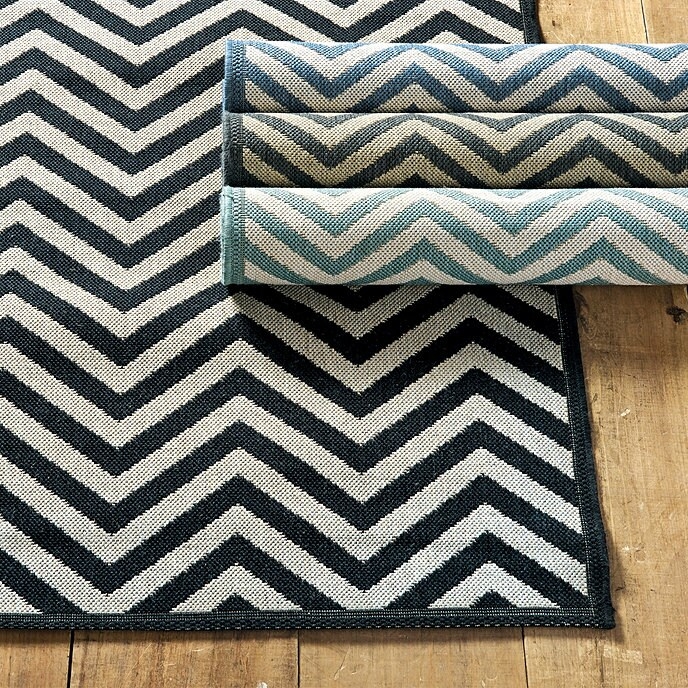 Area Rug Chevron Pattern Indoor Outdoor Bold Geometric Patio Decor