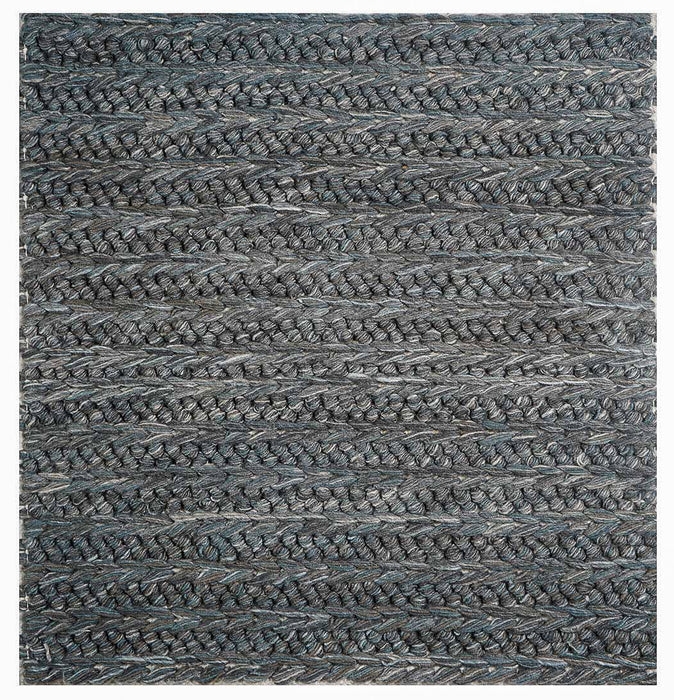 Area Rug, Chunky Woven Texture, Blue Grey Variegated Color, Durable