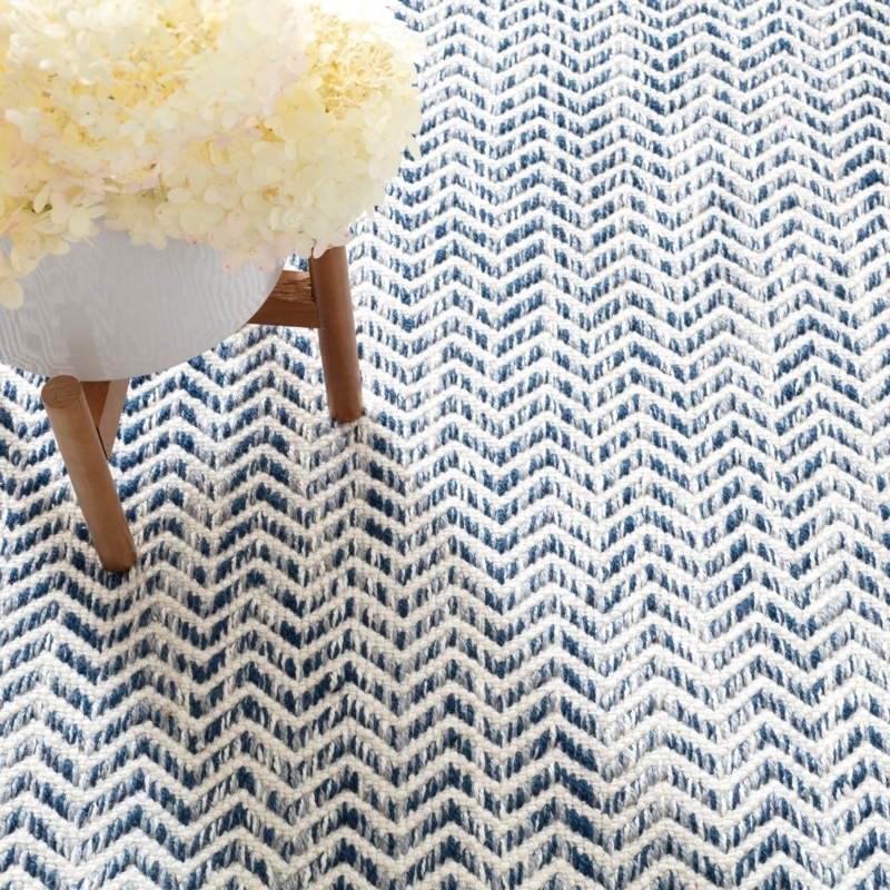 Area Rug Cobalt Medallion Pattern Flatweave Blue Outdoor Rug
