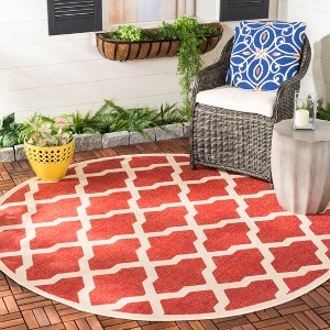 Area Rug Compass Rose Round Shape Low Pile Coastal Deck Seating Layout