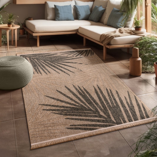 Area Rug Diagonal Lattice Woven Texture Beige Balcony Decor
