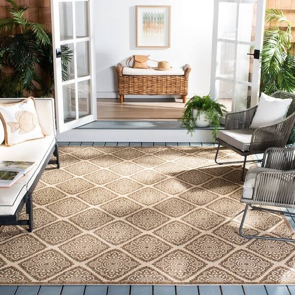 Area Rug Diamond Lattice Black Cream Waterproof Coastal Flatweave