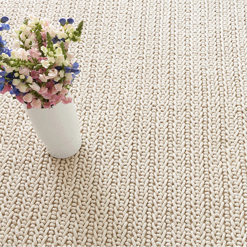 Area Rug Diamond Lattice Texture Woven Coastal Cottage Decor