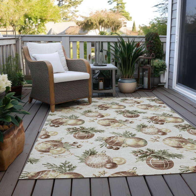 Area Rug Distressed Damask Pattern Low Pile Transitional Decor