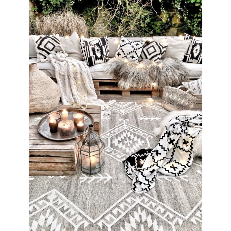 Area Rug: Distressed Muted Blue Oriental Pattern Entryway Rug