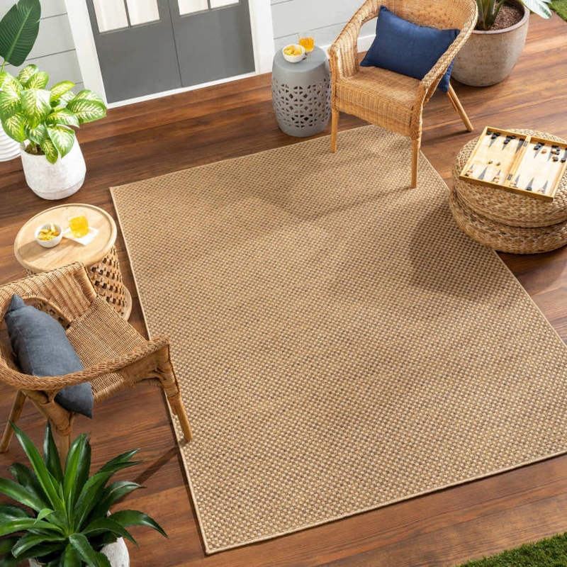 Area Rug Faux Jute Cream Geometric Trellis Flatweave