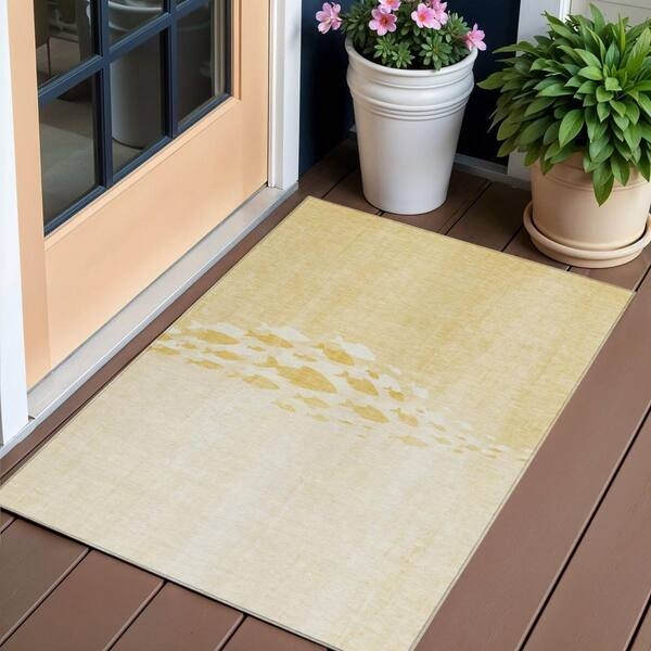 Area Rug Fretwork Geometric Outdoor Flatweave Washable