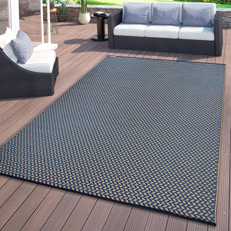Area Rug Gray Woven Texture Reversible, Modern Gray Outdoor Area Rug