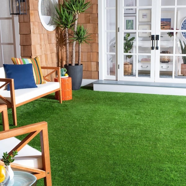 Area Rug Green Turf Like Pile Dense, Indoor Outdoor Grass Area Rug