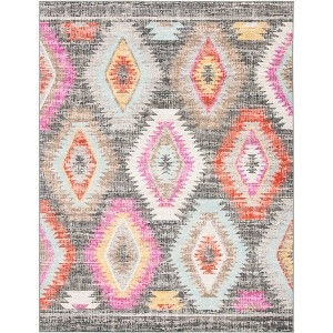 Area Rug Grey Geometric Rug With Accents Modern Boho Trellis