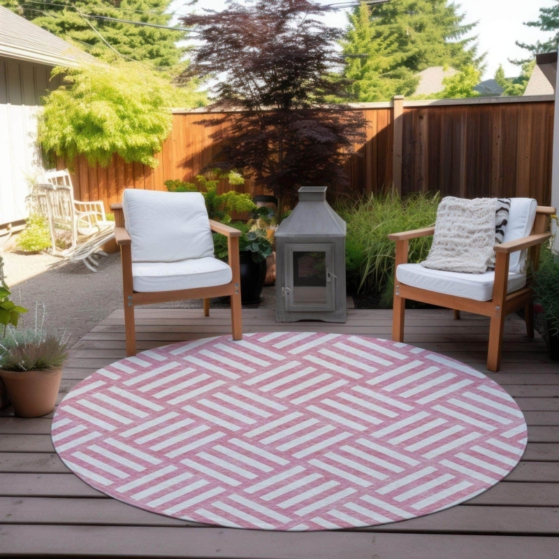 Area Rug Grid Pattern Dusty Pink Minimalist Nursery Decor