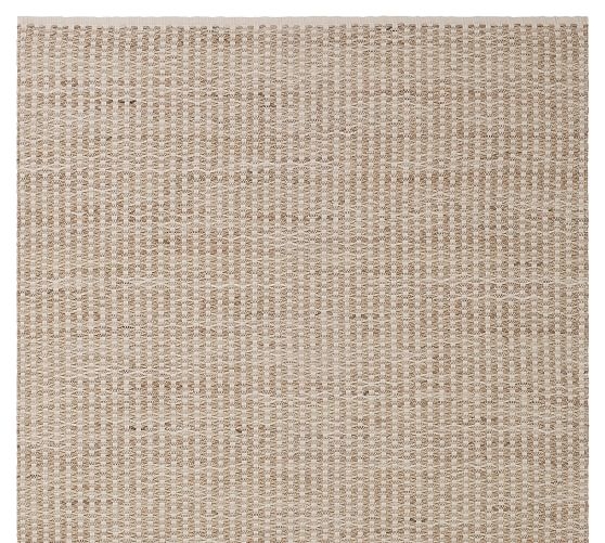 Area Rug: Heathered Stone Diamond Weave, Handwoven Look Flatweave for Patio.