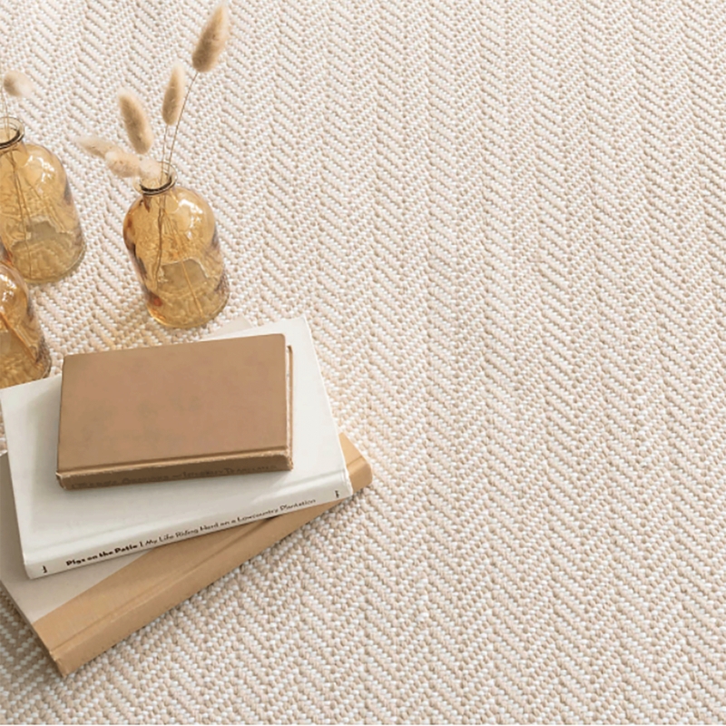 Area Rug Herringbone Pattern Woven Cottage Sunroom Layout Linen Texture